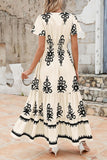 PRETTYGARDEN Womens 2025 Summer Casual V Neck Boho Maxi Dress Flowy Aline Bell Sleeve Tiered Floral Dresses with Pocket