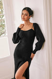 CIDER 2 Piece Sweater Dresses for Women Winter Slit Long Sleeve Womens Midi Dress Pullover Bodycon Wedding Guest Outfits
