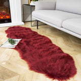 Ashler faux fur rug, Fluffy Shaggy Area Rug Ultra Soft 2 x 3 Feet Sheepskin Fur Rug, Navy Blue Fuzzy Rug Machine Washable Shag Rug, Nursery Decor Throw Rugs for Bedroom, kids room, Living Room