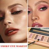 LZYLLS 12 Shades Nude Matte Eyeshadow Palette,Shimmer Naked Eyeshadow Palette,Eye Shadow Palette Natural Flash Waterproof Durable Smoked Professional Makeup Palette With Brush(Matte)