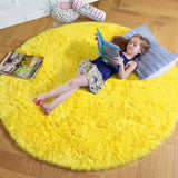 Amdrebio Light Pink Round Rug 4Ft for Girls Bedroom, Fluffy Circle Area Rugs for Kids Room Decor Aesthetic, Cute Shag Fuzzy Carpet for Nursery, Preppy Dorm, Classroom, Playroom, Teen, Baby, Washable