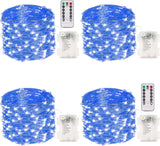 4 Pack 100 LED Fairy Lights Battery Operated with Remote, 33FT Waterproof Twinkle Lights with Timer & 8 Modes, Fairy String Light Outdoor Indoor for Bedroom Classroom DIY Christmas Decor (Warm White)