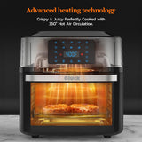 Air Fryer Oven Large 20 QT, 10-in-1 Toaster Oven Air Fryer Combo with Window for Family, Airfryer Oven with Rotisserie, 3 Dehydrating Racks