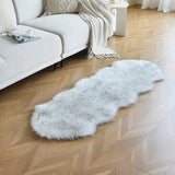 duduta Navy Blue Faux Sheepskin Throw Rug 2x3 ft, Fluffy Shag Fur Chair Cover Small Bedside Dorm Rug Non Slip Machine Washable