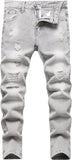 Boy's Skinny Fit Ripped Destroyed Distressed Stretch Slim Jeans Pants