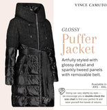 Vince Camuto Hooded Women's Puffer Jacket Womens Winter Coat with Removable Belt