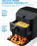 Midea Dual Basket Air Fryer Oven 11 Quart 8 in 1 Functions, Clear Window, Smart Sync Finish, Works with Alexa, Wi-Fi Connectivity, 50+ App Recipes for family meals, Bake, Roast, Grill, Broil, Toast