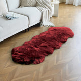 duduta White Faux Sheepskin Throw Rug 2x3 ft, Fluffy Shag Fur Chair Cover Small Bedside Dorm Rug Non Slip Washable
