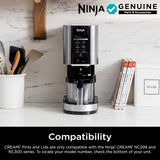 Ninja Creami Pints 4 Pack, Compatible with NC299AMZ & NC300s Series Creami Ice Cream Makers, Genuine Ninja Pint, BPA-Free & Dishwasher Safe, Color Lids, Clear/Grey/Lime/Pink/Aqua, XSKPLD4BCD
