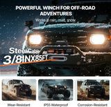 VEVOR 13,500 lb Electric, Truck Winch 12V DC 3/8 in x 80 ft Synthetic Rope Aluminum Fairlead Wireless & Wired Remote Control, 13500 lbs, IP55 Waterproof Towing for Off Road Jeep SUV Boat