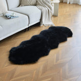 duduta Navy Blue Faux Sheepskin Throw Rug 2x3 ft, Fluffy Shag Fur Chair Cover Small Bedside Dorm Rug Non Slip Machine Washable