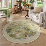Rugcomf 2x6 Runner Rug Impressionist-Style Vintage Kitchen Rugs Non Slip Washable Soft Carpet Runner for Kitchen Laundry Bedroom Bathroom, Blue