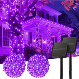 Minetom Solar String Lights Outdoor Waterproof- 40 FT 100 LED Solar Powered String Lights with 8 Lighting Modes, IP65 Waterproof Solar Christmas Lights for Outdoor Outside Tree Party Decor, Warm White