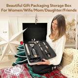 Hair Dryer Brush, webeauty 5 in 1 Professional Hot Air Styling, High-Speed Negative Ionic Hair Dryer Fast Drying, Multi Hair Styler with Air Curling Iron, Volumizing, with Carrying Case (Grey Gold)