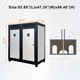 82-Inch Two-Person Portable Outdoor Toilet Cabin With Light, Sink And Fan (SAK50123)