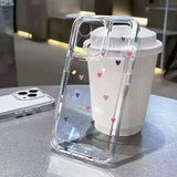 Colored Heart-shaped Hole Transparent Space Phone Case