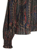 Saint Laurent Women Smock Stitch Blouse