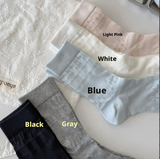 Socks-Hollowed-out flower medium tube-White-1 pair