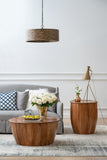 Drum Side Table With Tray Style Top