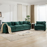 Cloud 3 Seats Sofa (Ottoman is not included) Chenille Fabric in Green