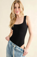 And The Why Ribbed Square Neck Bodysuit