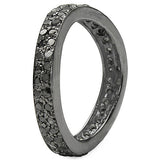 1.11 Carat Genuine Black Diamond .925 Sterling Silver Ring