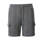 Mens Drawstring Jacquard Casual Shorts