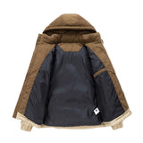 Thick Corduroy Patchwork Jacket Winter Zip-up Stand Collar Coat Casual Commuter Long-sleeved Cardigan Top Outwear Women's Clothing