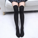 Women's Black And White Striped Stockings