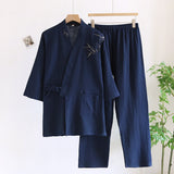 Double-layered Crepe Chinese-style Bamboo-patterned Hanfu Thin Summer Pajamas