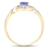 0.75 Carat Genuine Tanzanite .925 Sterling Silver Ring