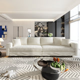 104.3 ' Plush Corduroy 4-Seat Sofa, Modern Comfy Upholstered Sofa Cloud Couch, Deep Seat Couches with Soft Pillows and 2 Ottomans, Convertible Sofa Lounge Chair, for Living Room,Apartment,Office,Beige