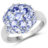 2.03 Carat Genuine Tanzanite .925 Sterling Silver Ring