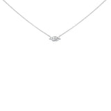 14K White Gold 1/2 Cttw Marquise Lab-Grown Diamond East West Solitaire 18" Pendant Necklace (F-G Color, VS2-SI1 Clarity)