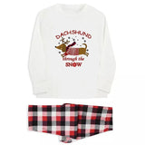 Parent-child Elk Pattern Plaid Pants Christmas Suit Long Sleeve
