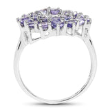 2.27 Carat Genuine Tanzanite .925 Sterling Silver Ring