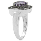 2.53 Carat Genuine Amethyst & Tanzanite .925 Sterling Silver Ring