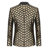 Stage Banquet Host Party Diamond-Shaped Sequin Suit Tuxedo Coat