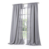 No. 918 1-Panel Lourdes Crushed Sheer Window Curtain, Grey, 59X84