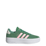 adidas Womens VL Court Sneaker Preloved Green/Pink Spark/Ivory 9
