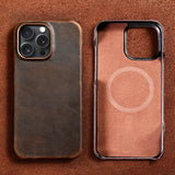 First-layer Cowhide Magnetic Protective Case For Phones