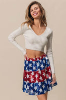 BiBi American Flag Theme Star Sequin Tiered Skirt