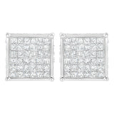 10K White Gold 2ct TDW Princess-Cut Composite Diamond Stud Earring (I-J ,I2-I3)