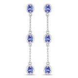 1.98 Carat Genuine Tanzanite .925 Sterling Silver Earrings