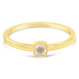 14K Yellow Gold Plated .925 Sterling Silver 1/20 Carat Diamond Square Cushion-Shaped Miracle Set Petite Fashion Promise Ring (J-K Color, I1-I2 Clarity) - Size 6