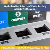 86-Gallon Heavy-Duty Commercial Steel Three-Stream Trash Can Cabinet With Panel (SAK96241)
