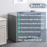 86-Gallon Heavy-Duty Commercial Steel Two-Stream Trash Can Cabinet (SAK74623)