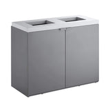86-Gallon Heavy-Duty Commercial Steel Two-Stream Trash Can Cabinet (SAK74623)