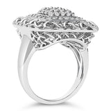 Sterling Silver 1.0 Cttw Diamond Celtic Knot Cocktail Ring