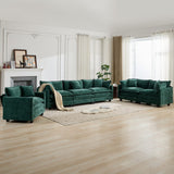 Cloud 3 Seats Sofa (Ottoman is not included) Chenille Fabric in Green